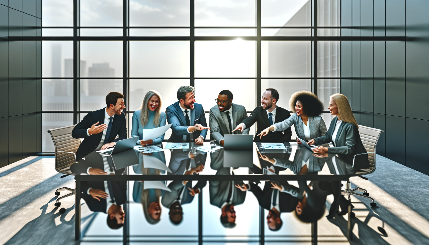 Business professionals collaborating in a bright conference room, representing internal network activation