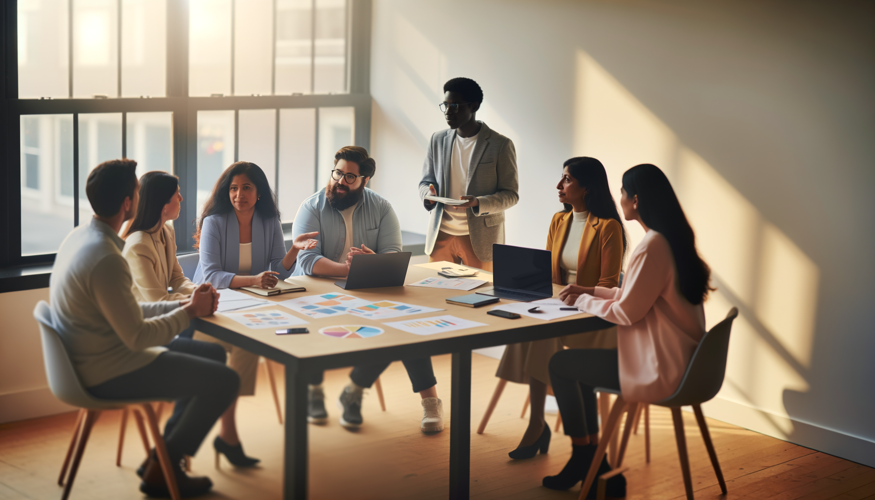 Small business owners collaborating in a strategic planning meeting