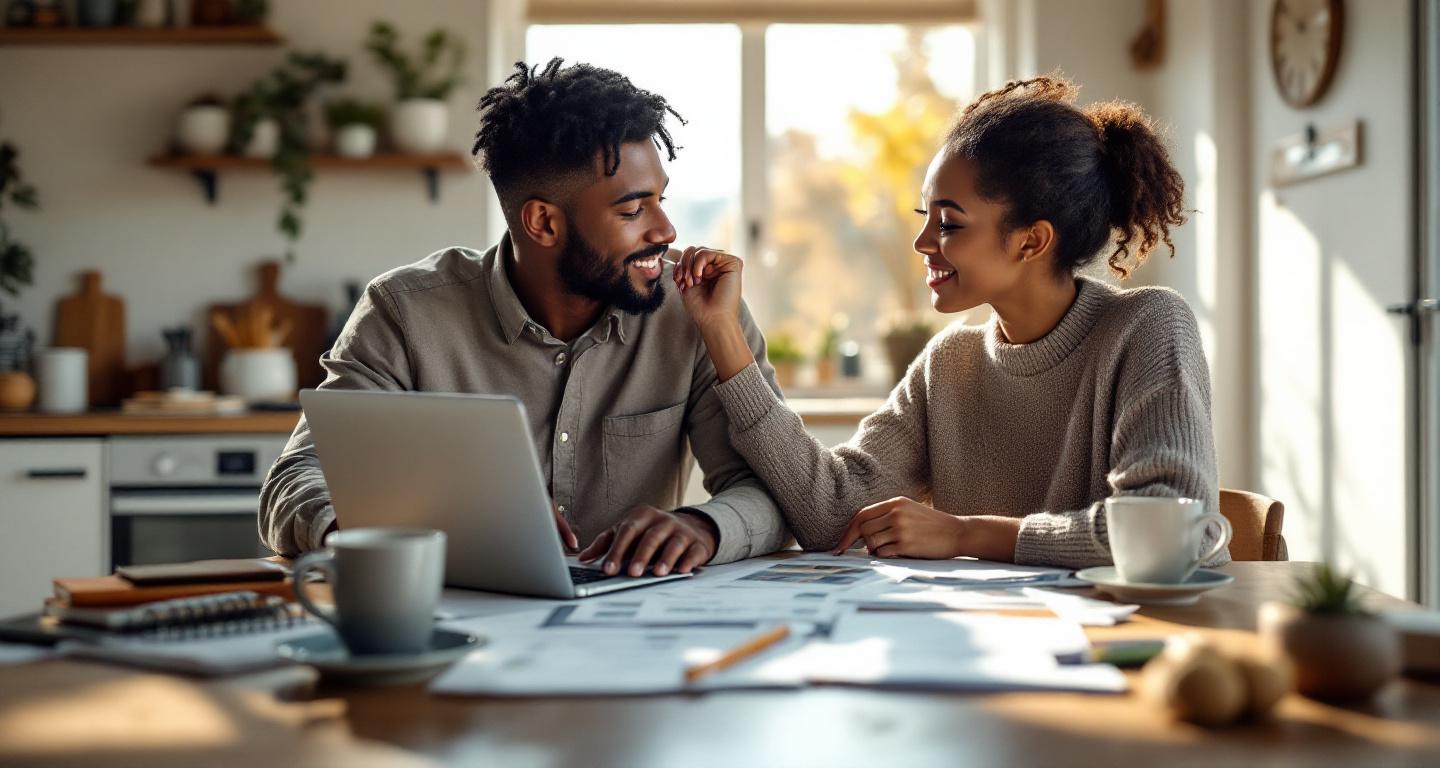 Couple reviewing real estate documents looking confused, indicating need for professional help