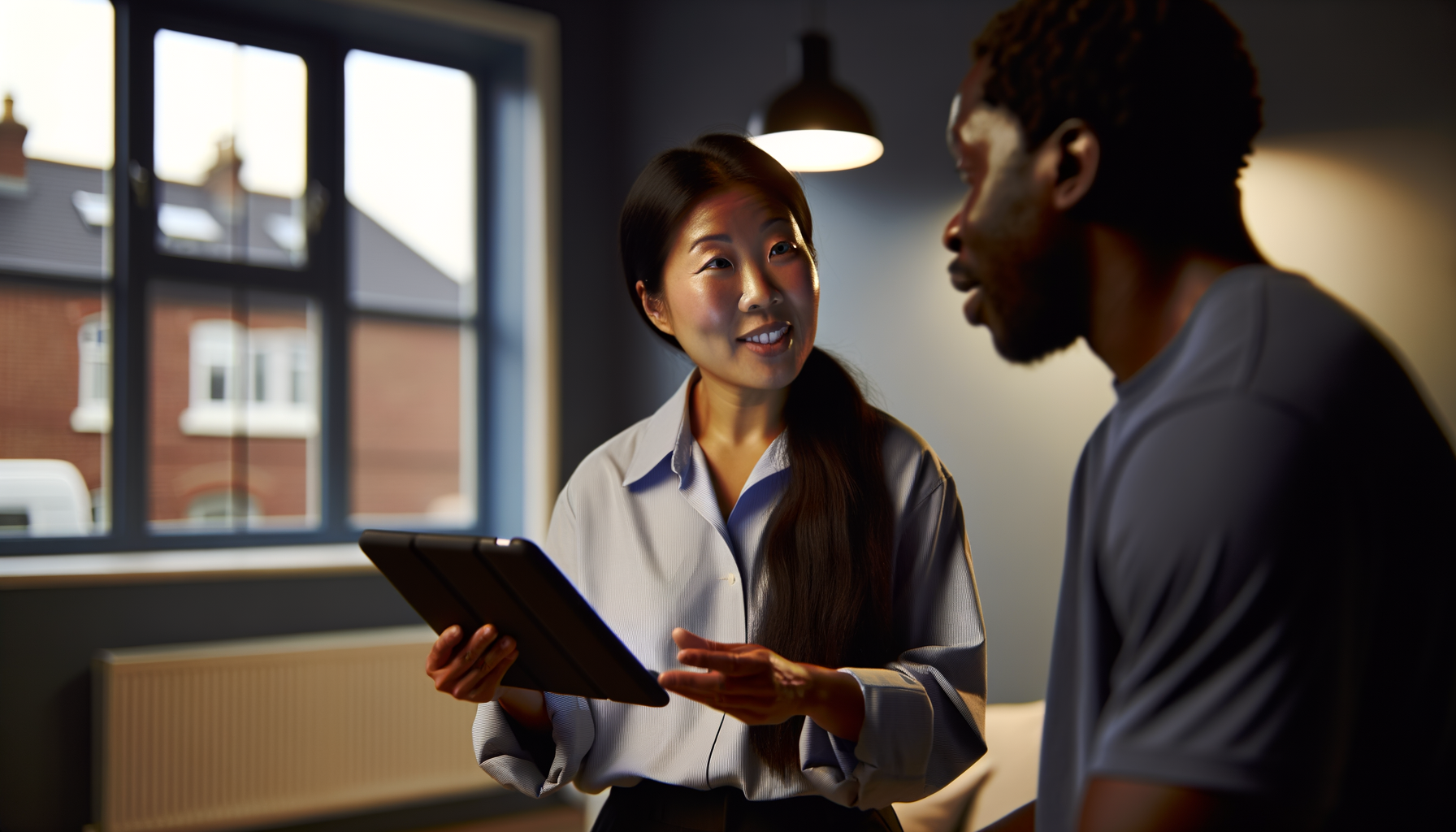 Service provider having clear communication with homeowner about project details