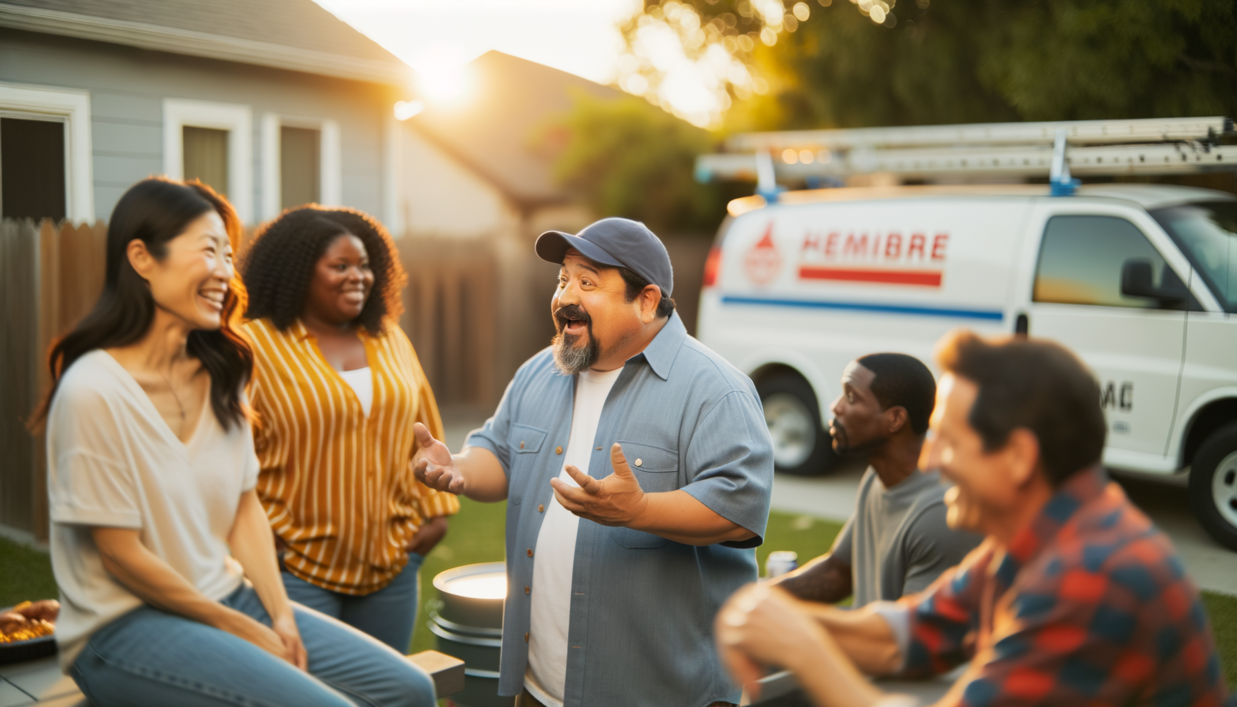 Community members sharing recommendations at a neighborhood gathering